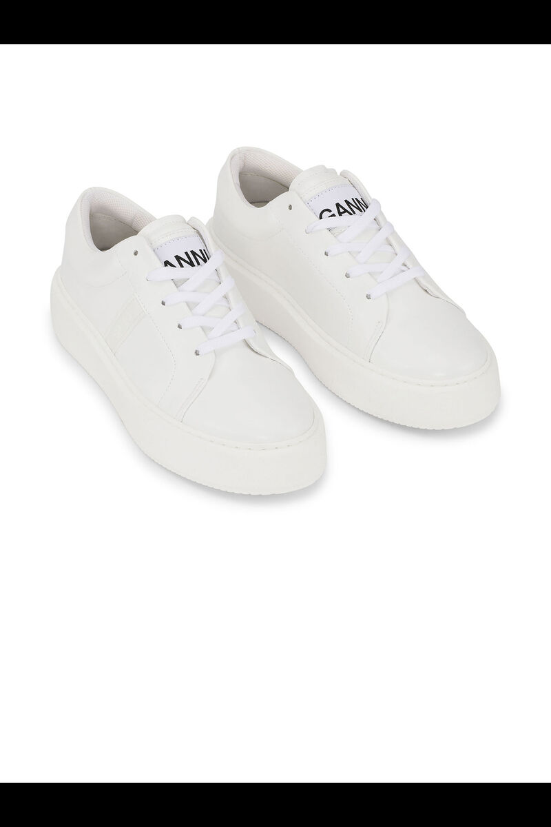VEGEA™ Sneakers , Vegan Leather, in colour Egret - 3 - GANNI