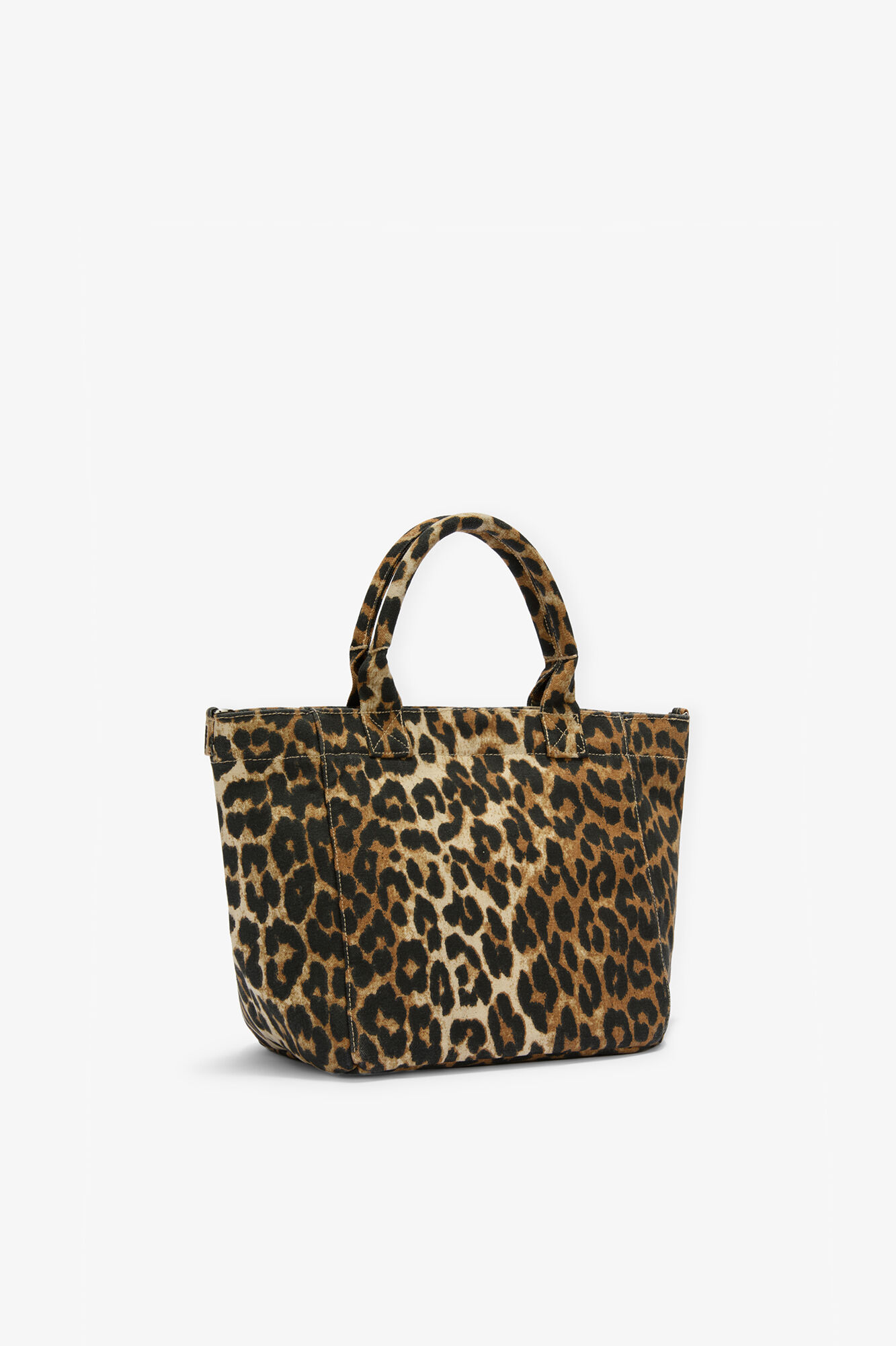 Almond Milk Daisy Duck Leopard Small Tote | GANNI US