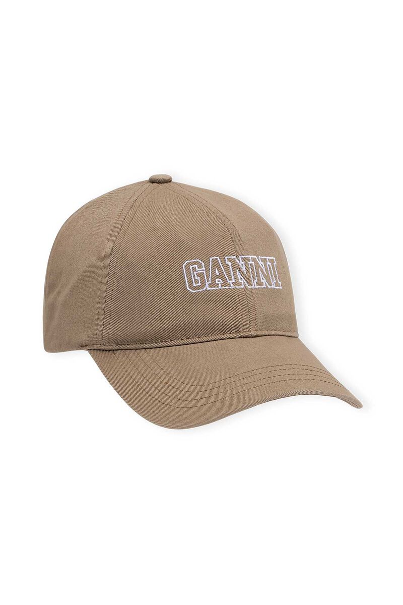 Software Heavy Cotton Cap, Cotton, in colour Fossil - 1 - GANNI