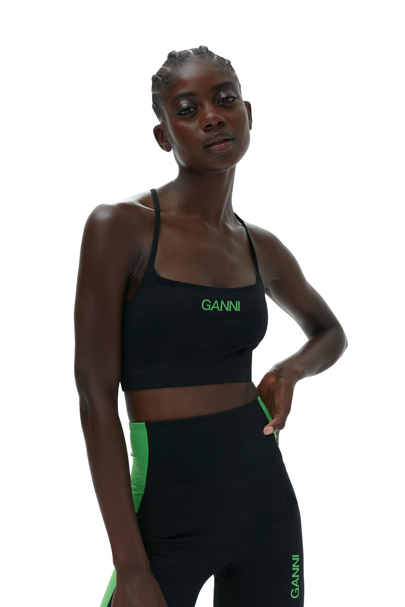 Active Ultra shorts med hög midja, Recycled Nylon, in colour Black - 3 - GANNI