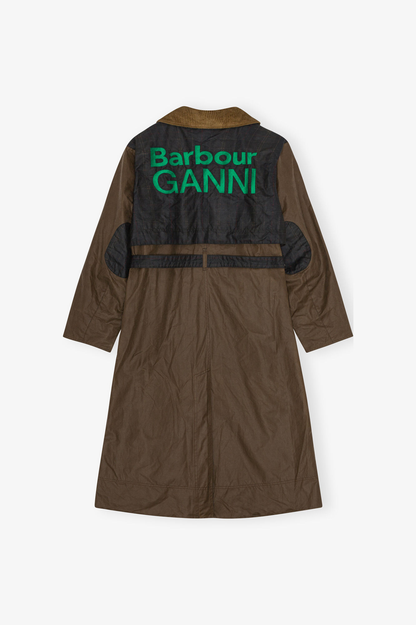 GANNI x Barbour Waxed Trench Coat, Organic Cotton, in colour Teak - 2 - GANNI