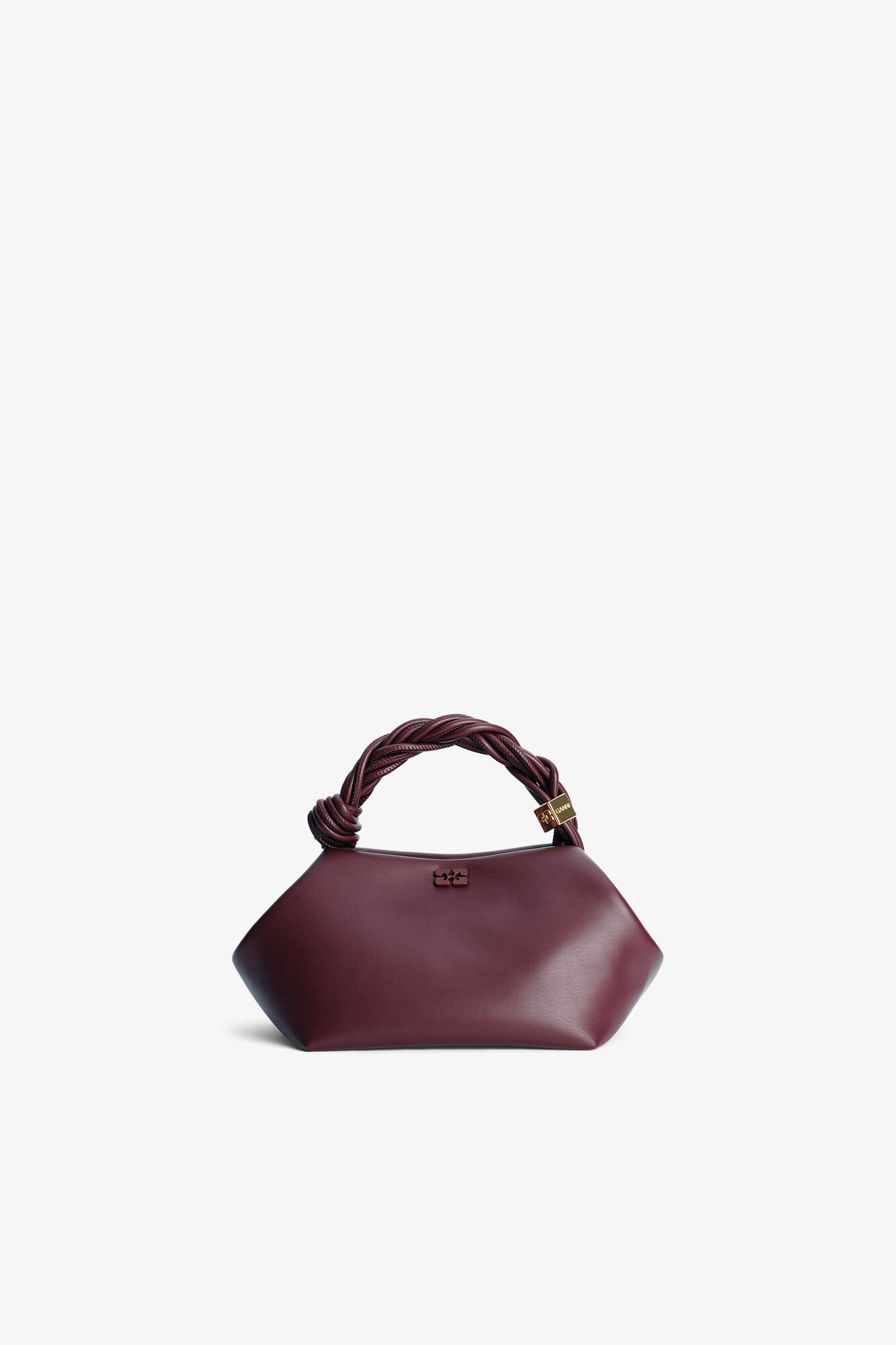 Burgundy Small Bou Bag, Recycled Leather, in colour Burgundy - 1 - GANNI