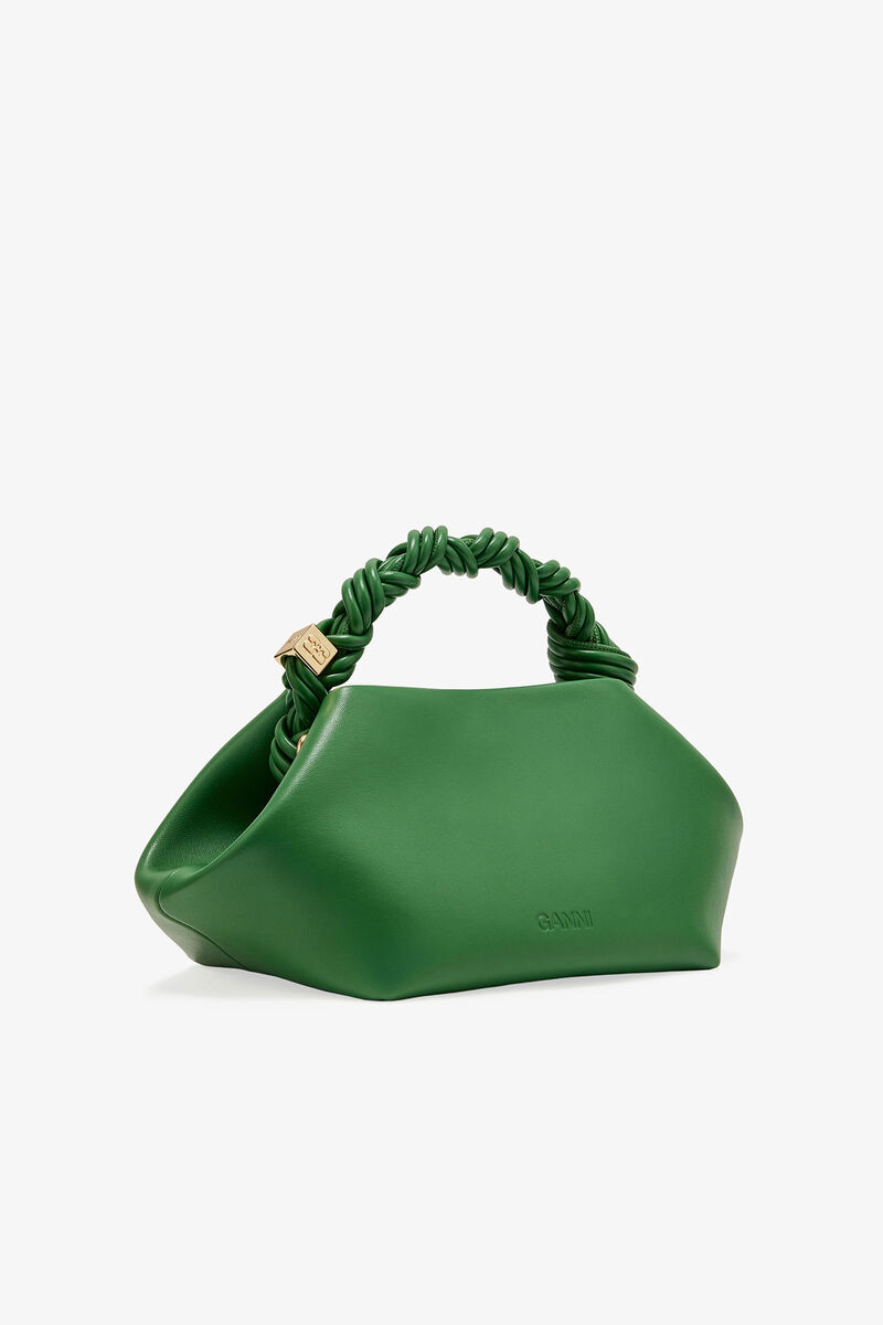 Green Small GANNI Bou Bag, Polyester, in colour Juniper - 2 - GANNI