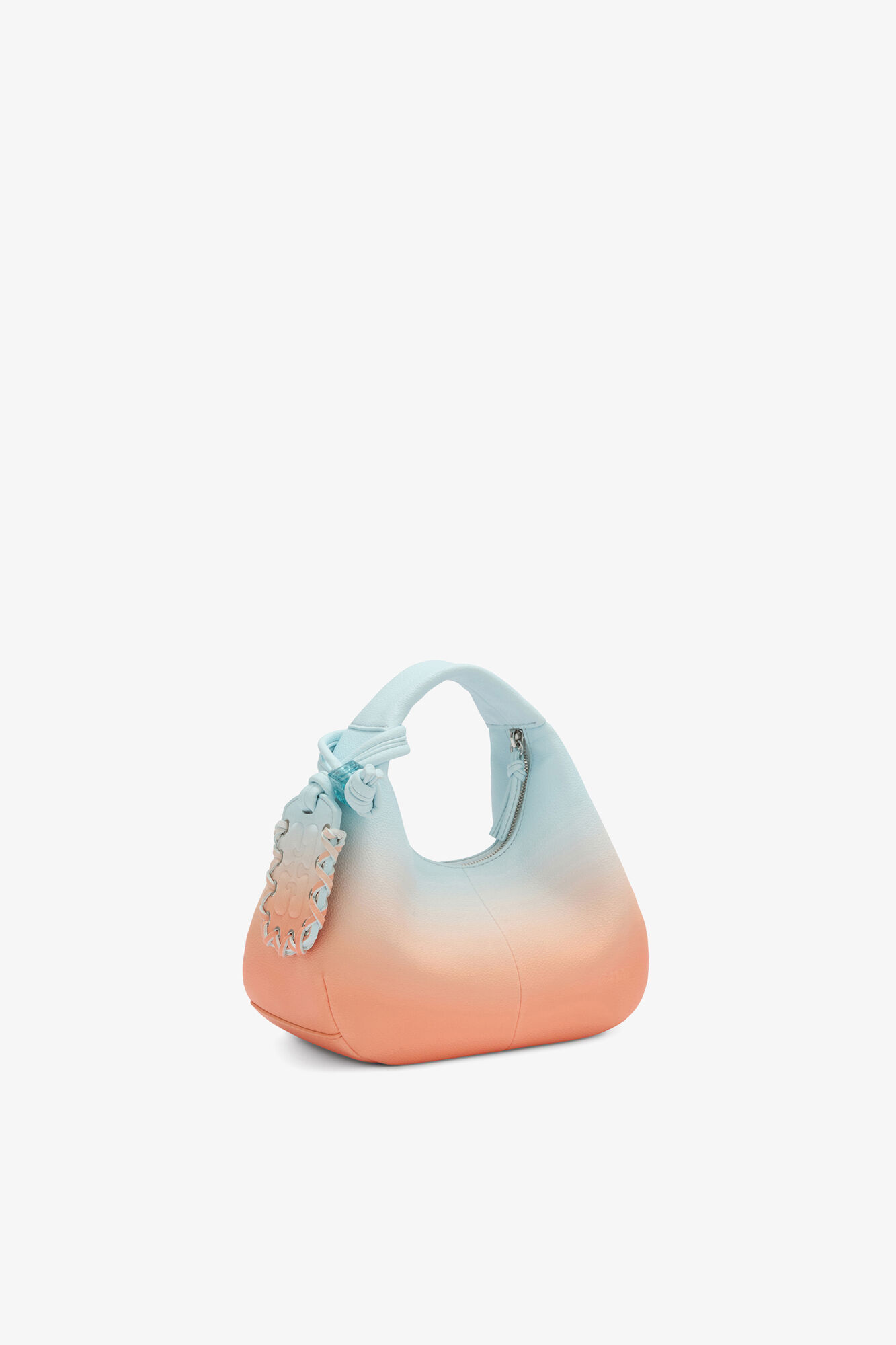 Mini Hobo Bag in Gradient Blue, Recycled Polyester, in colour Country Air - 2 - GANNI