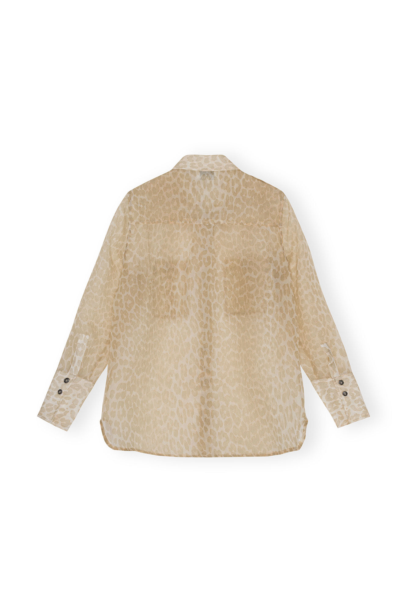 Printed Organza Shirt, Polyester, in colour Oyster Gray - 2 - GANNI