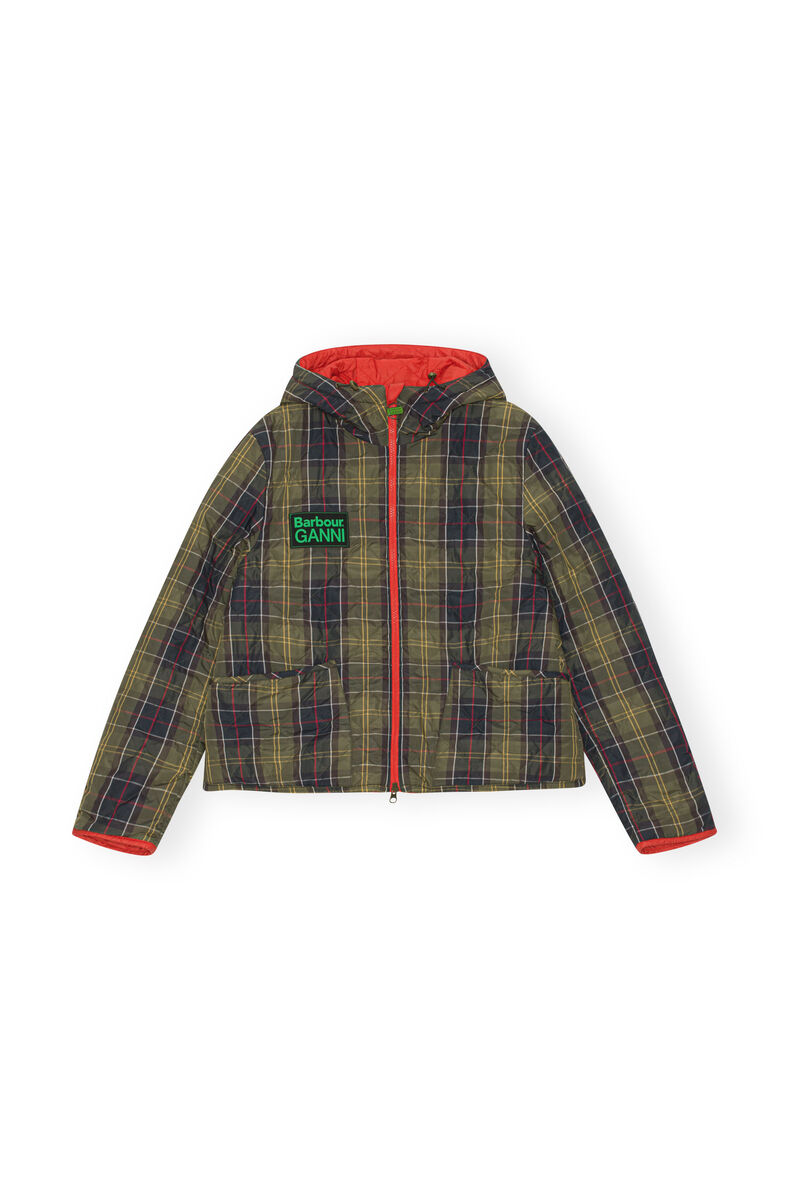 GANNI X Barbour Reversible Liddesdale Jacket, in colour Fiery Red - 3 - GANNI