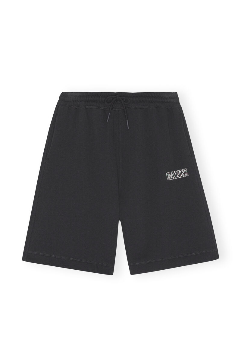 Drawstring shorts, Organic Cotton, in colour Black - 1 - GANNI