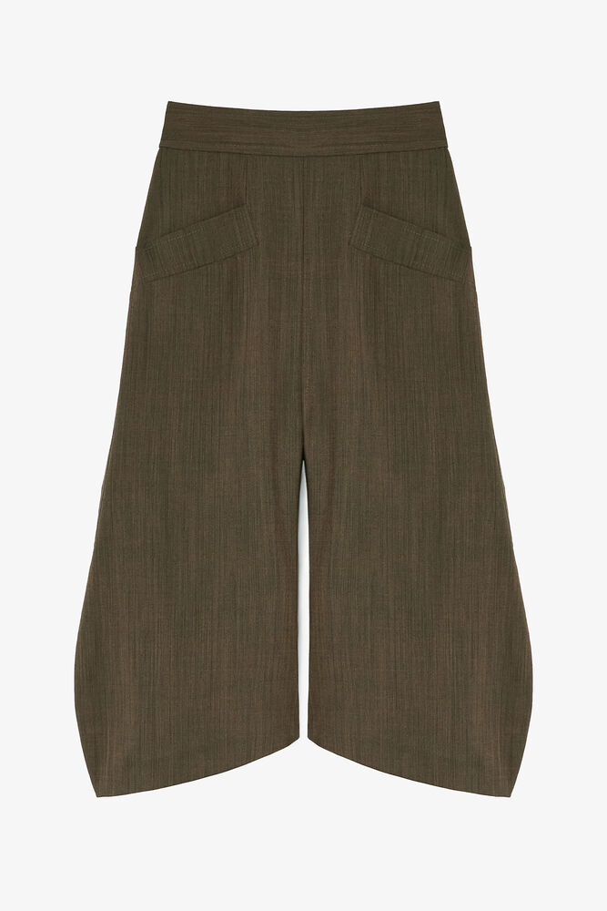 Capri Trousers in Brown Wool Melange, Canteen