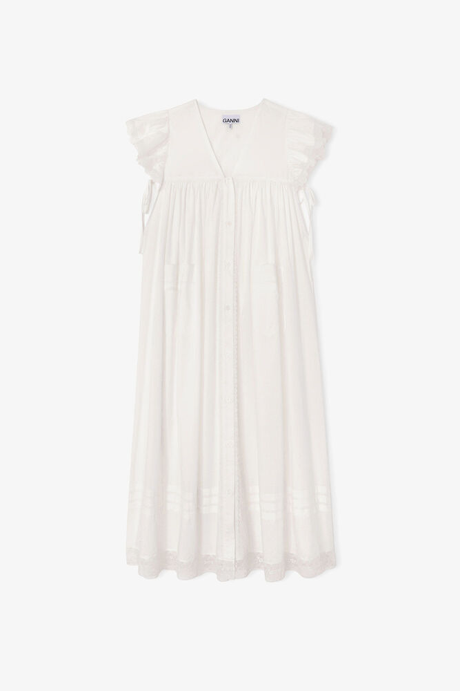 Dress in White Cotton, Bright White