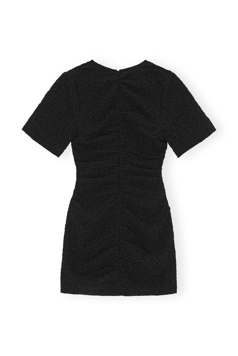 Black Textured Suiting Mini Dress, Polyester, in colour Black - 2 - GANNI