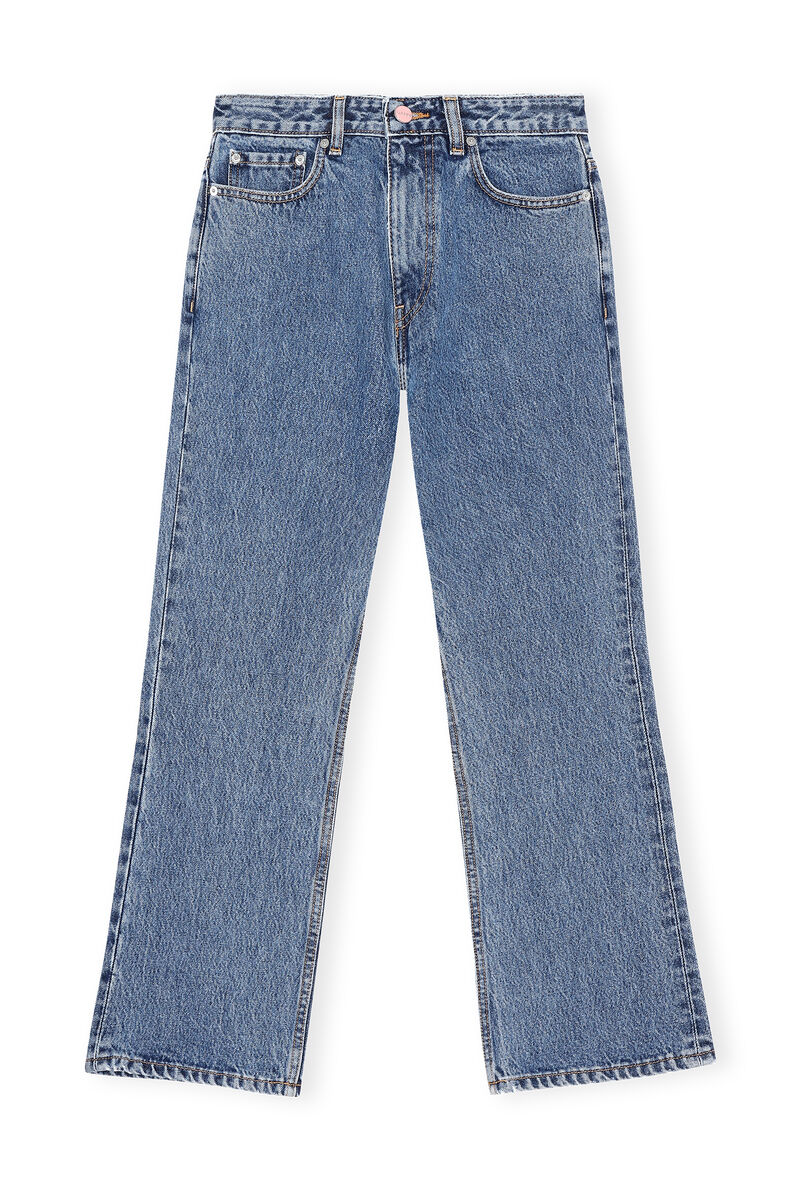 Betzy Jeans, Cotton, in colour Mid Blue Stone - 1 - GANNI