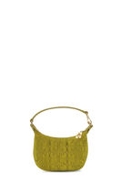 Olive Butterfly Mini Flat Satin Pouch, Recycled Polyester, in colour Olive Drab - 1 - GANNI