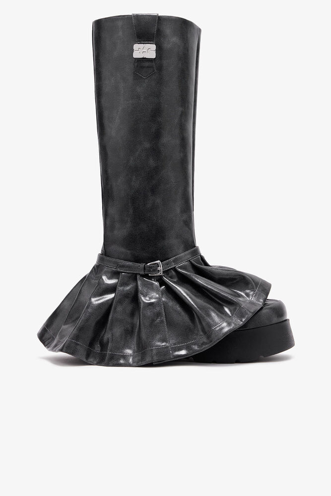 Kat High Boots in Dark Grey, Ebony