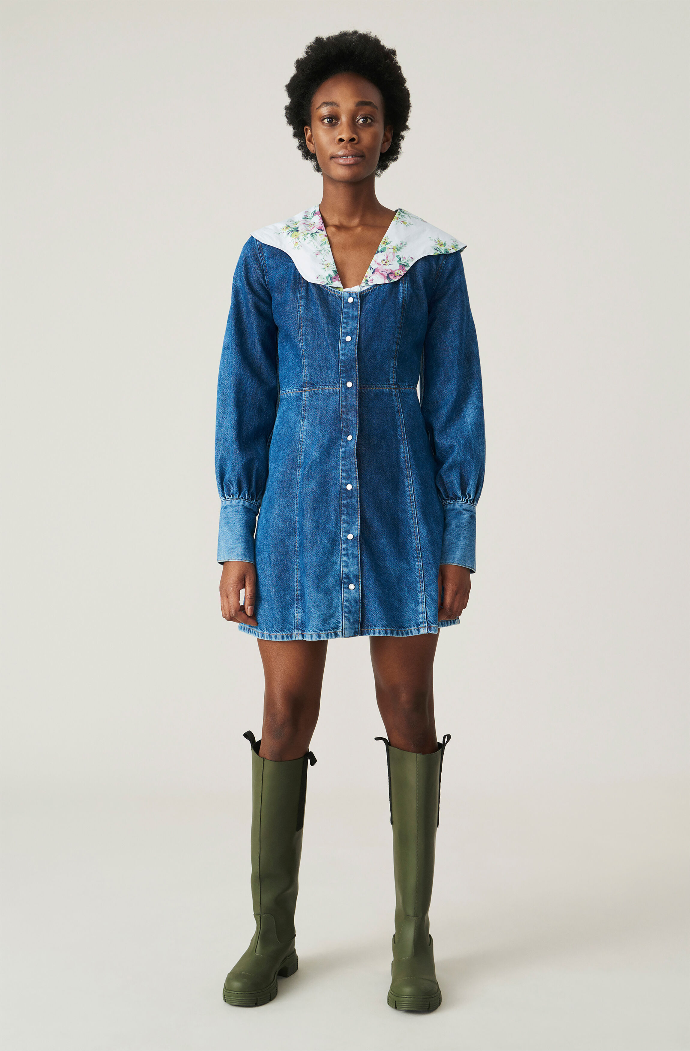 & other stories velvet wrap dress