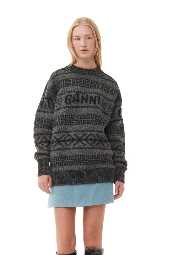 Wool Pullover, Charcoal Grey