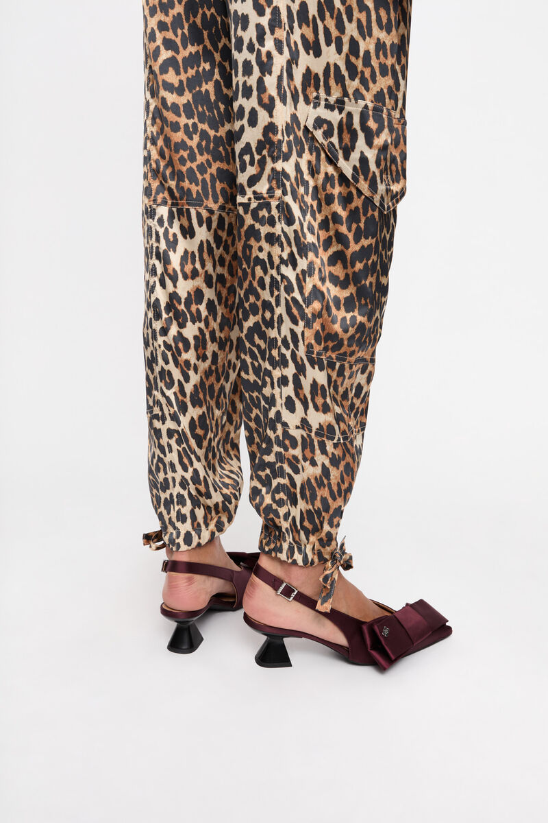Burgundy Bow Kitten Heel Pumps, Recycled Polyester, in colour Dark Burgundy - 2 - GANNI