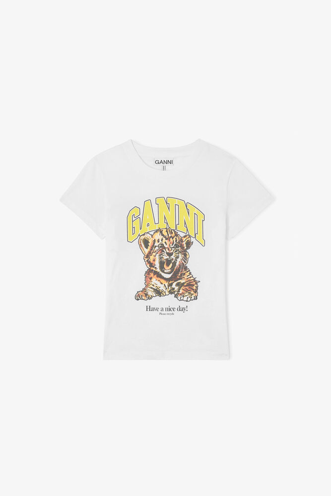 Baby Fit-T-skjorte med tigermotiv, Bright White