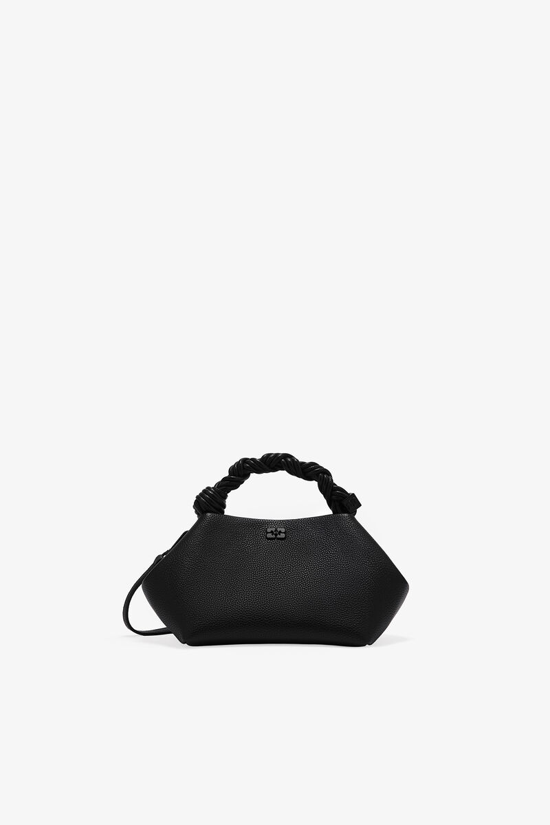 Black Grained Small Bou Bag, Recycled Polyester, in colour Black - 1 - GANNI