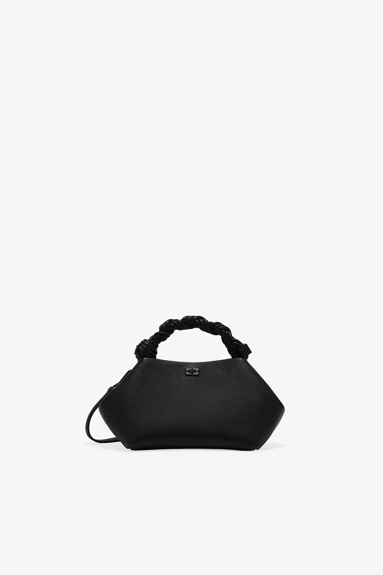 Black Grained Small Bou Bag, Recycled Polyester, in colour Black - 1 - GANNI