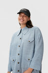 Slub Jacket, Linen, in colour Heather - 4 - GANNI