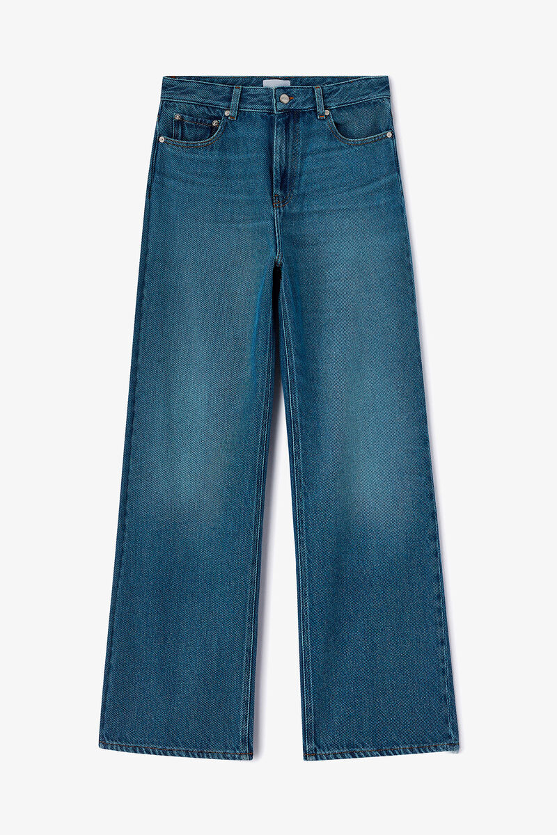 Izey Jeans in Blue Denim, Organic Cotton, in colour Dark Blue Vintage - 1 - GANNI
