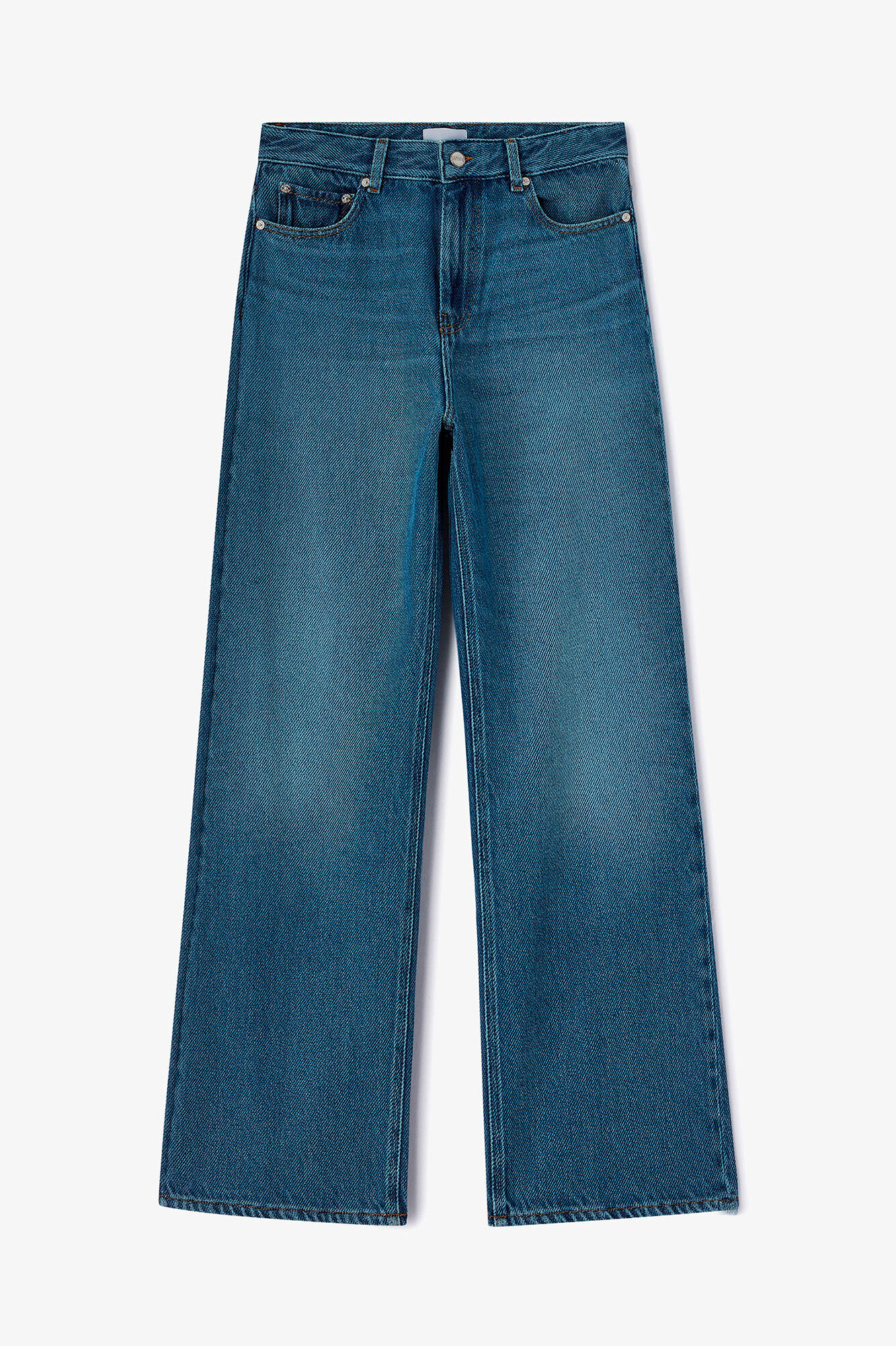 Izey Jeans in Blue Denim, Organic Cotton, in colour Dark Blue Vintage - 1 - GANNI