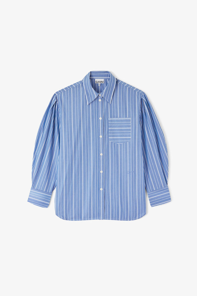 Shirt in Striped Cotton, Nouvean Navy