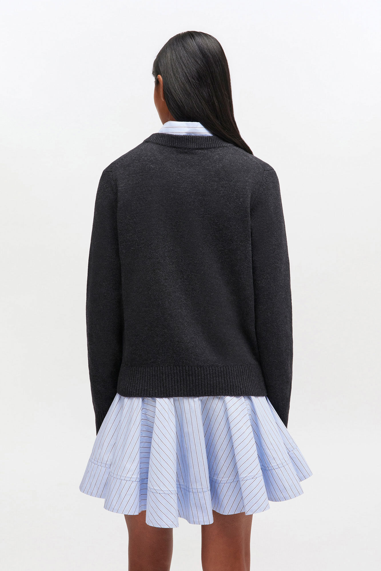 Grey Puppy Wool Jumper, Recycled Polyamide, in colour Phantom - 3 - GANNI