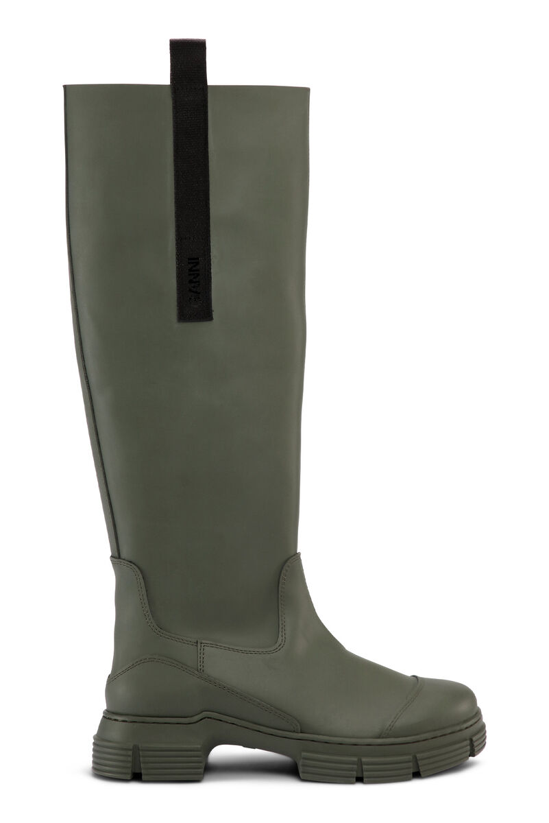 Country Boots, Recycled rubber, in colour Kalamata - 1 - GANNI