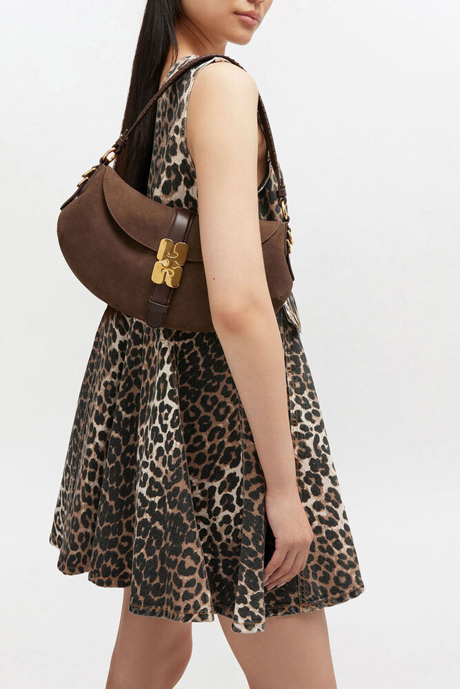 B-Kat Bag in Brown Suede, Chicory Coffee