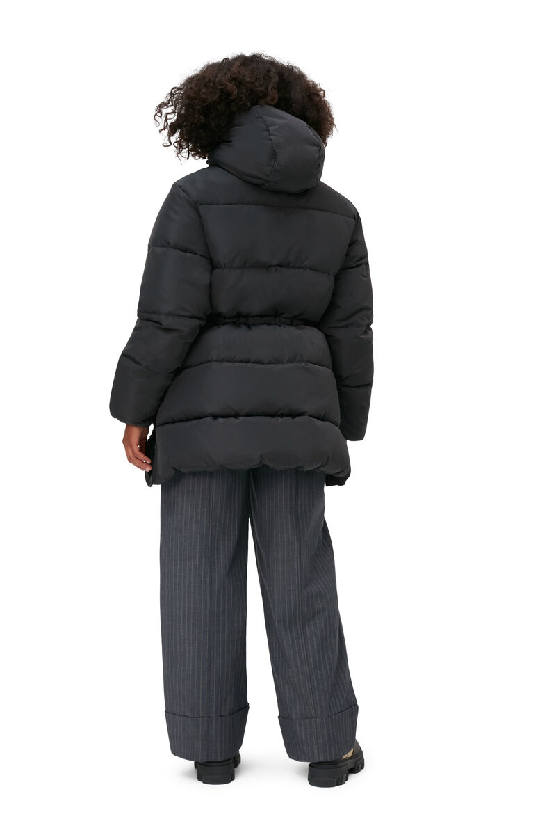 Tech-Puffer-Midi-Jacke mit Oversize-Passform, Recycled Polyester, in colour Phantom - 2 - GANNI