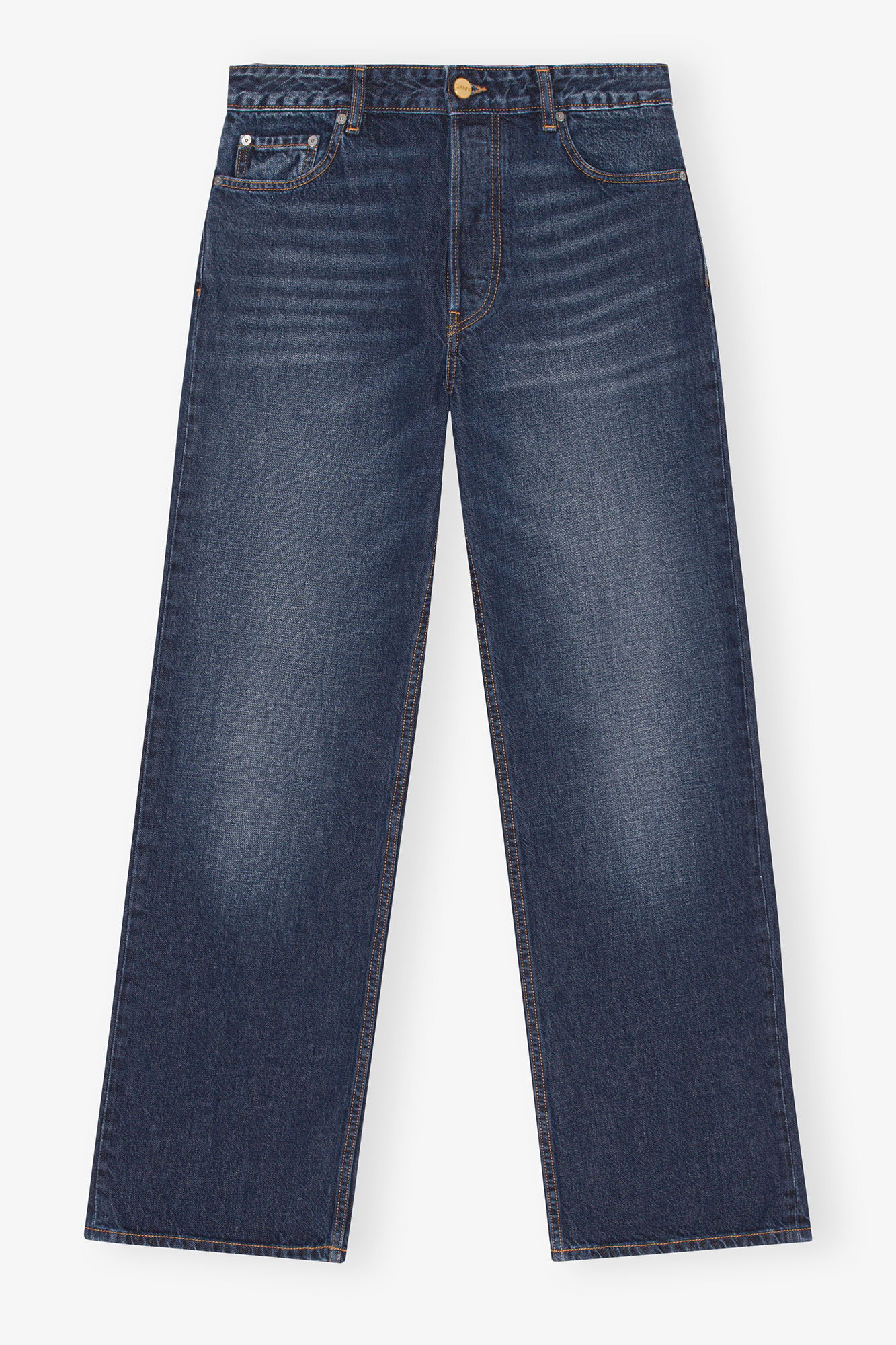 Dark Blue Izey Jeans, Cotton, in colour Dark Blue Vintage - 1 - GANNI