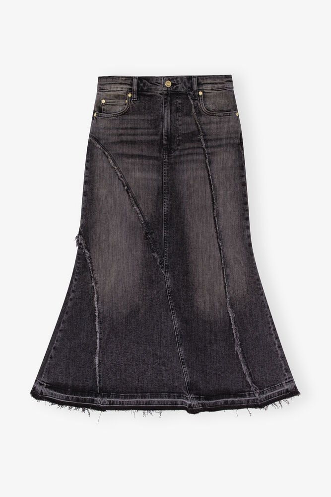 Washed Black Denim kjol, Washed Black/Black
