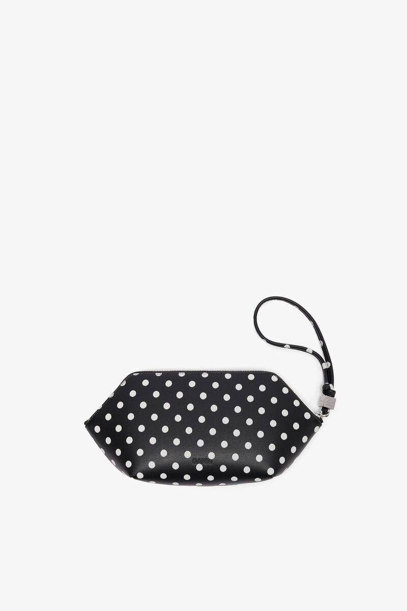 Bou Make Up Pouch with Dots, in colour Black - 2 - GANNI