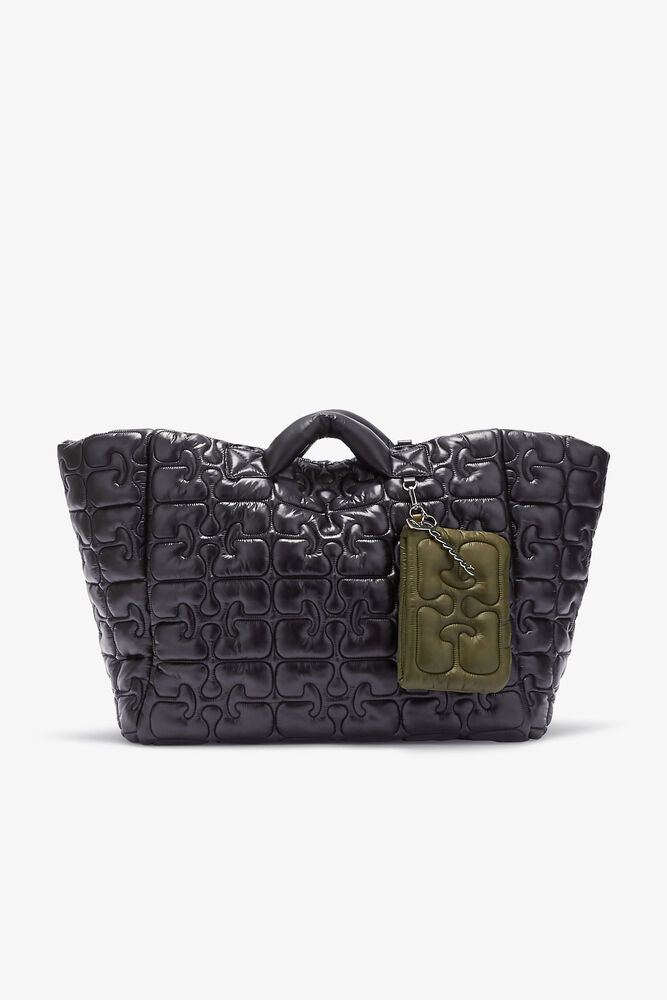 Quilted Re-Tech XXL Tote, Black