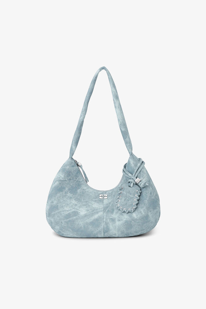 Bleached Medium Hobo Bag, Celestial Blue