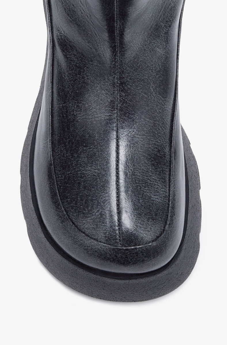 Kat Low Boots in Dark Grey, Lyocell, in colour Ebony - 3 - GANNI