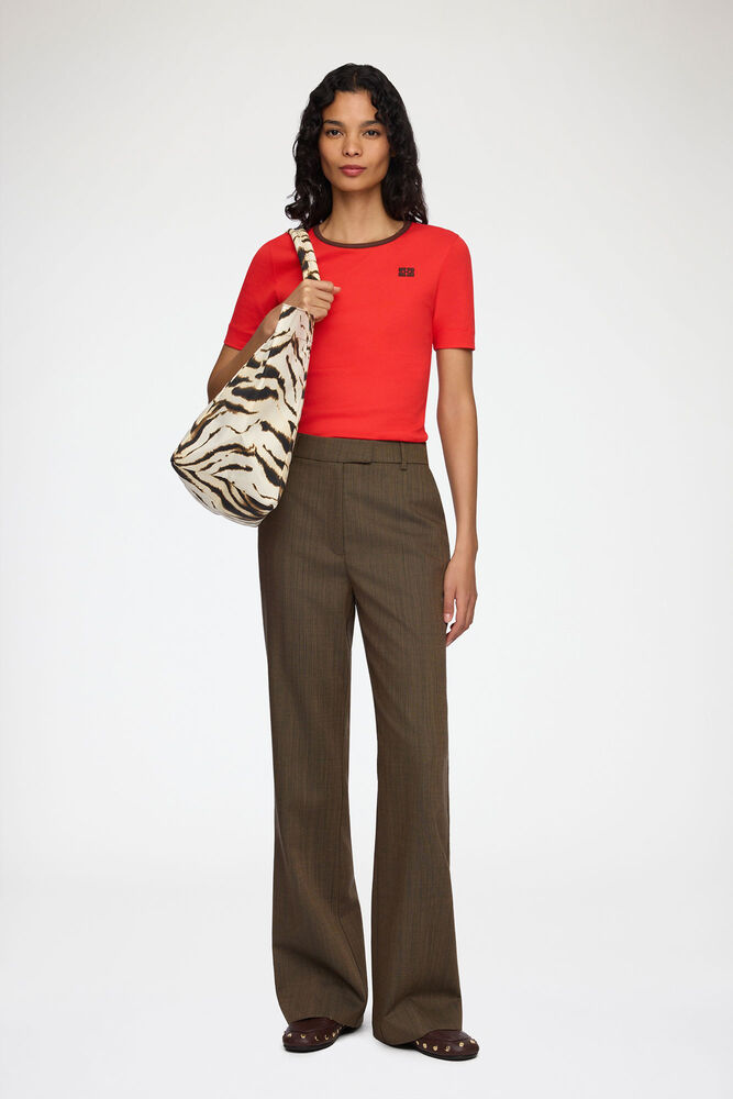 Trousers in Brown Wool Melange, Canteen
