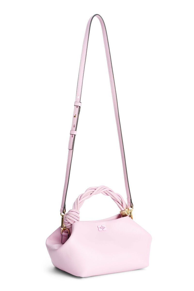 Light Pink Small GANNI Bou Bag, Polyester, in colour Pink Nectar - 7 - GANNI