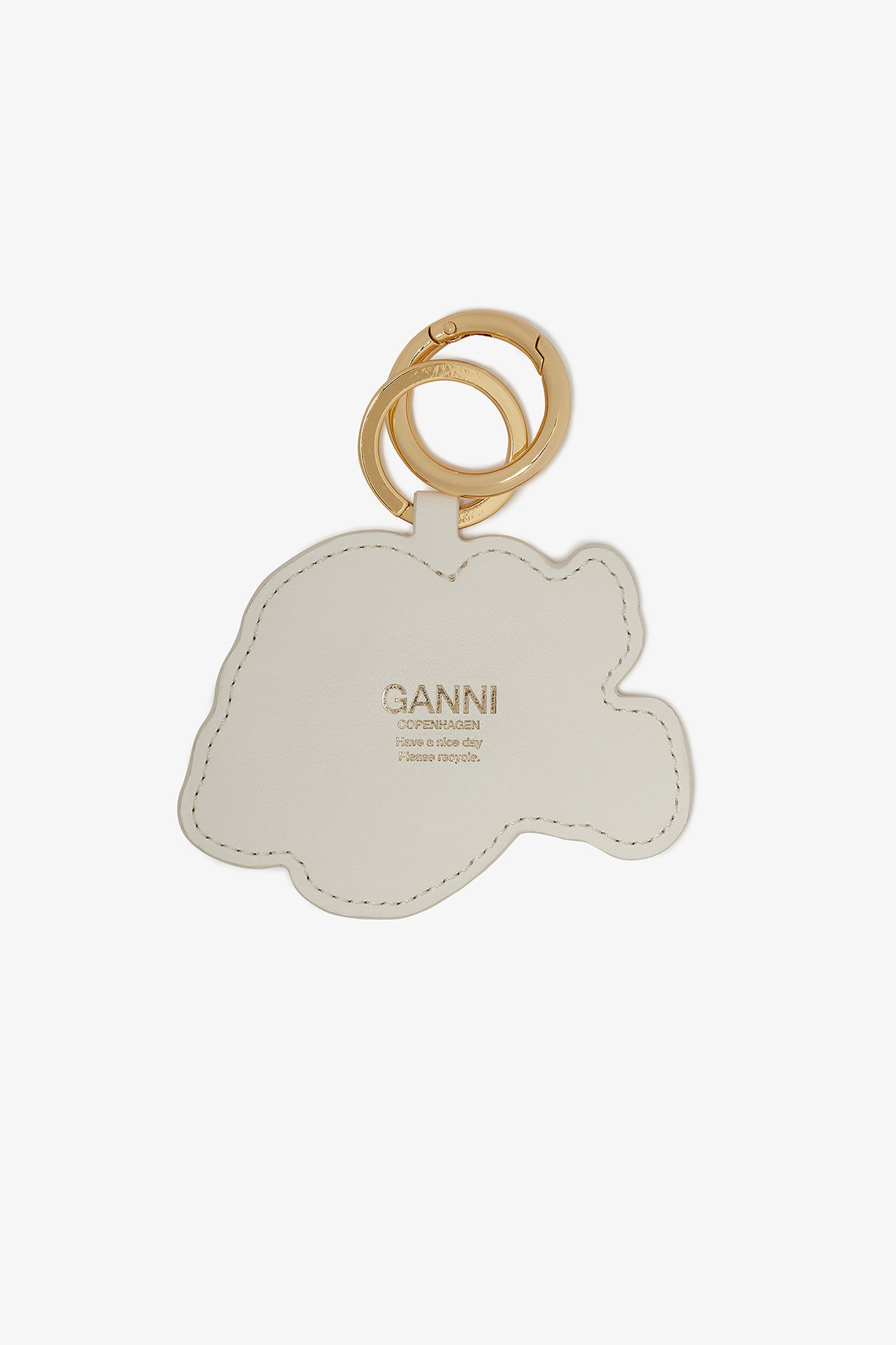 Brun nøkkelring i valpeform, Polyester, in colour Tobacco Brown - 2 - GANNI