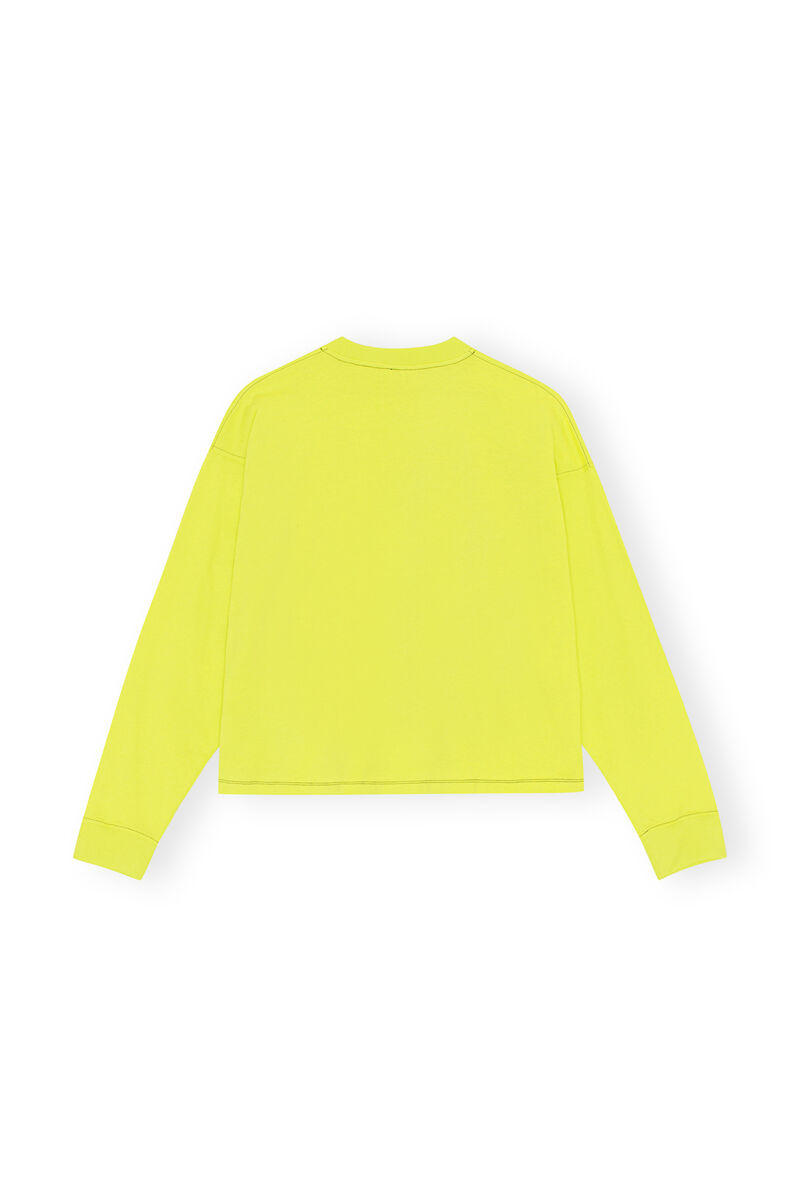 Long Sleeve T-shirt, Cotton, in colour Sulphur Spring - 2 - GANNI