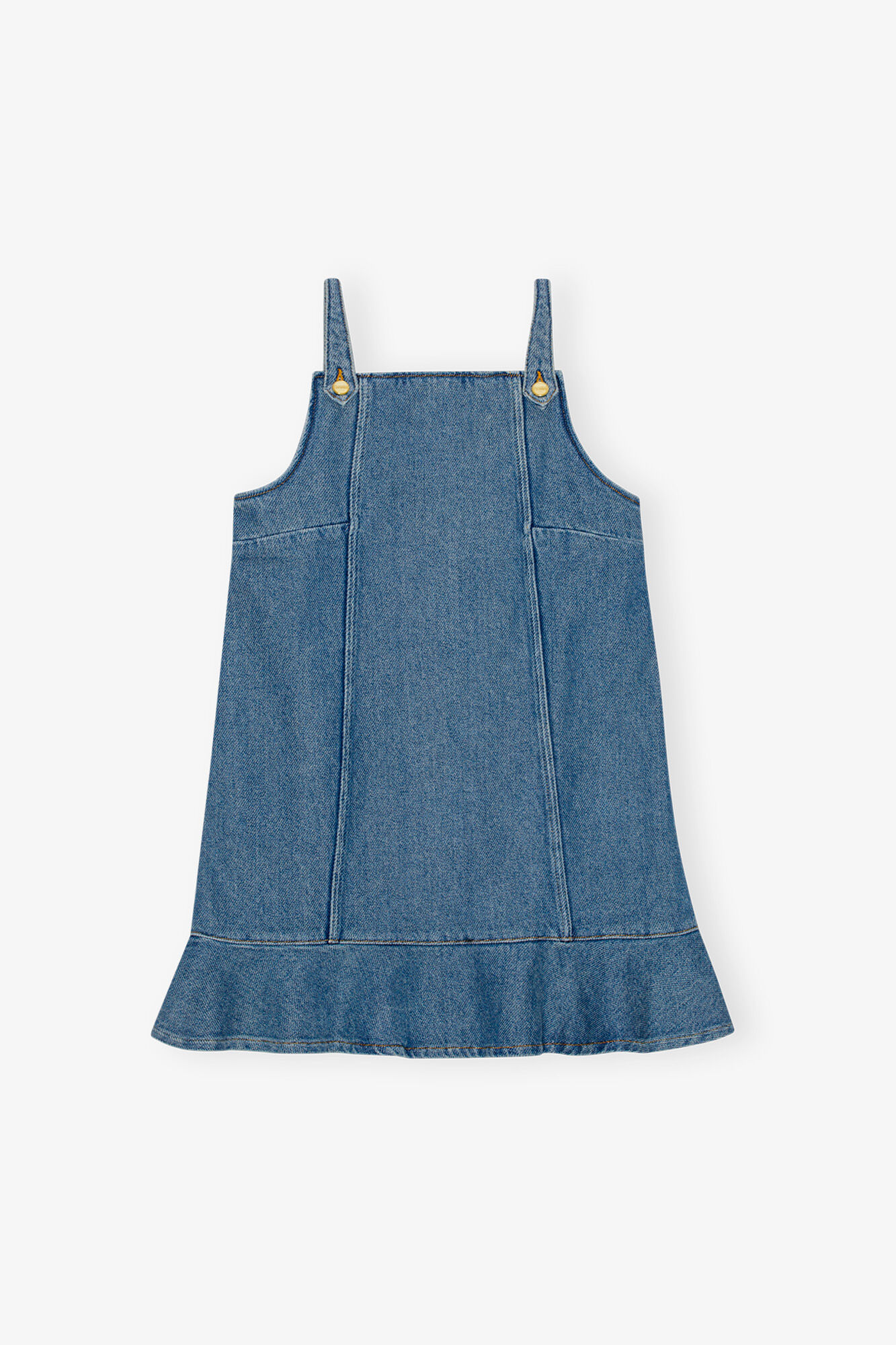 Blue Denim Mini Dress, Organic Cotton, in colour Tint Wash - 1 - GANNI