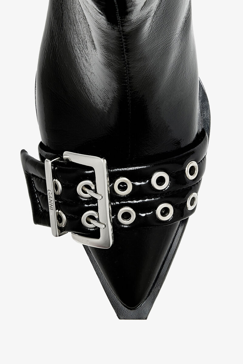 Buckle Boot Low in Black, Polyurethane, in colour Black - 3 - GANNI