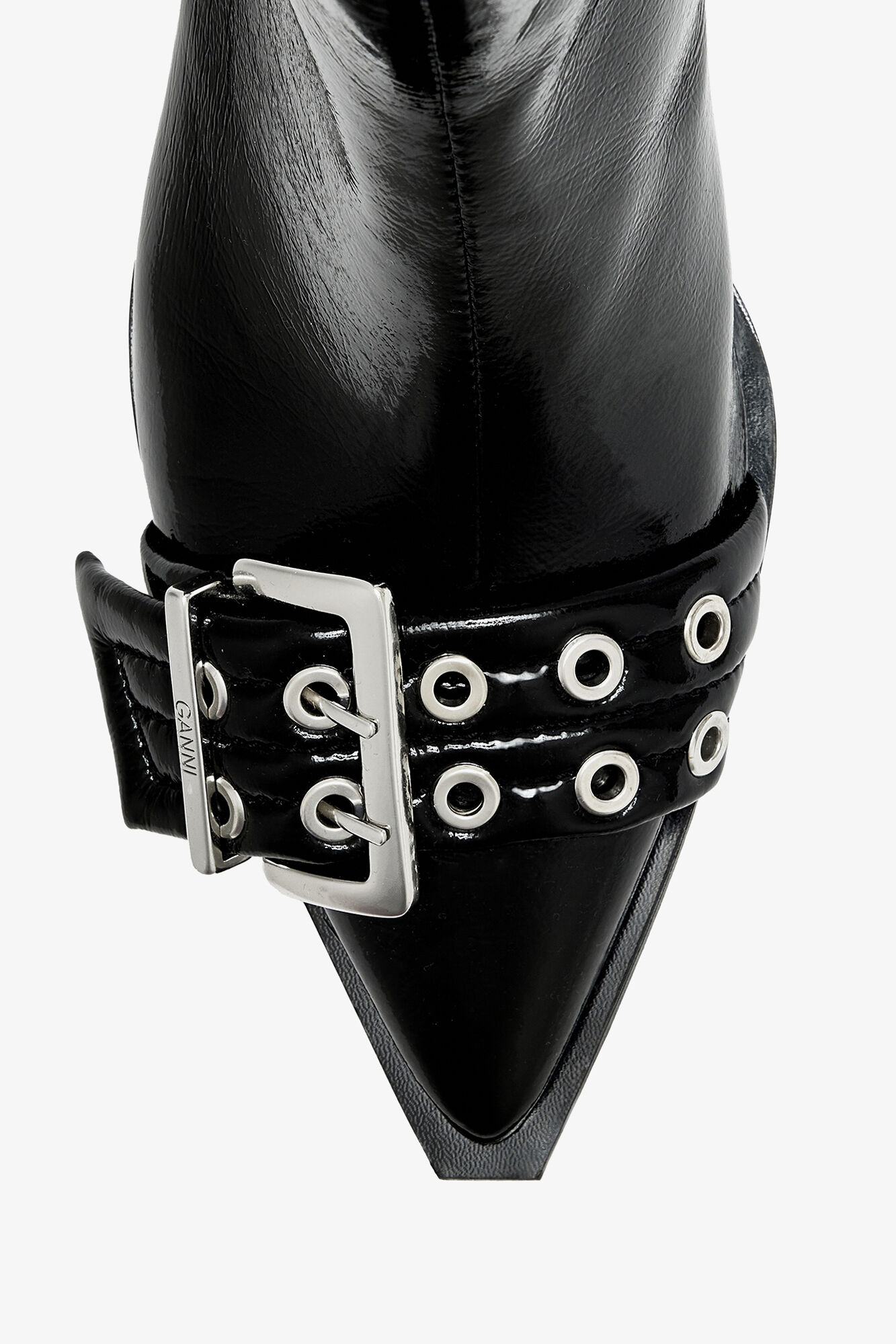 Buckle Boot Low in Black, Polyurethane, in colour Black - 3 - GANNI