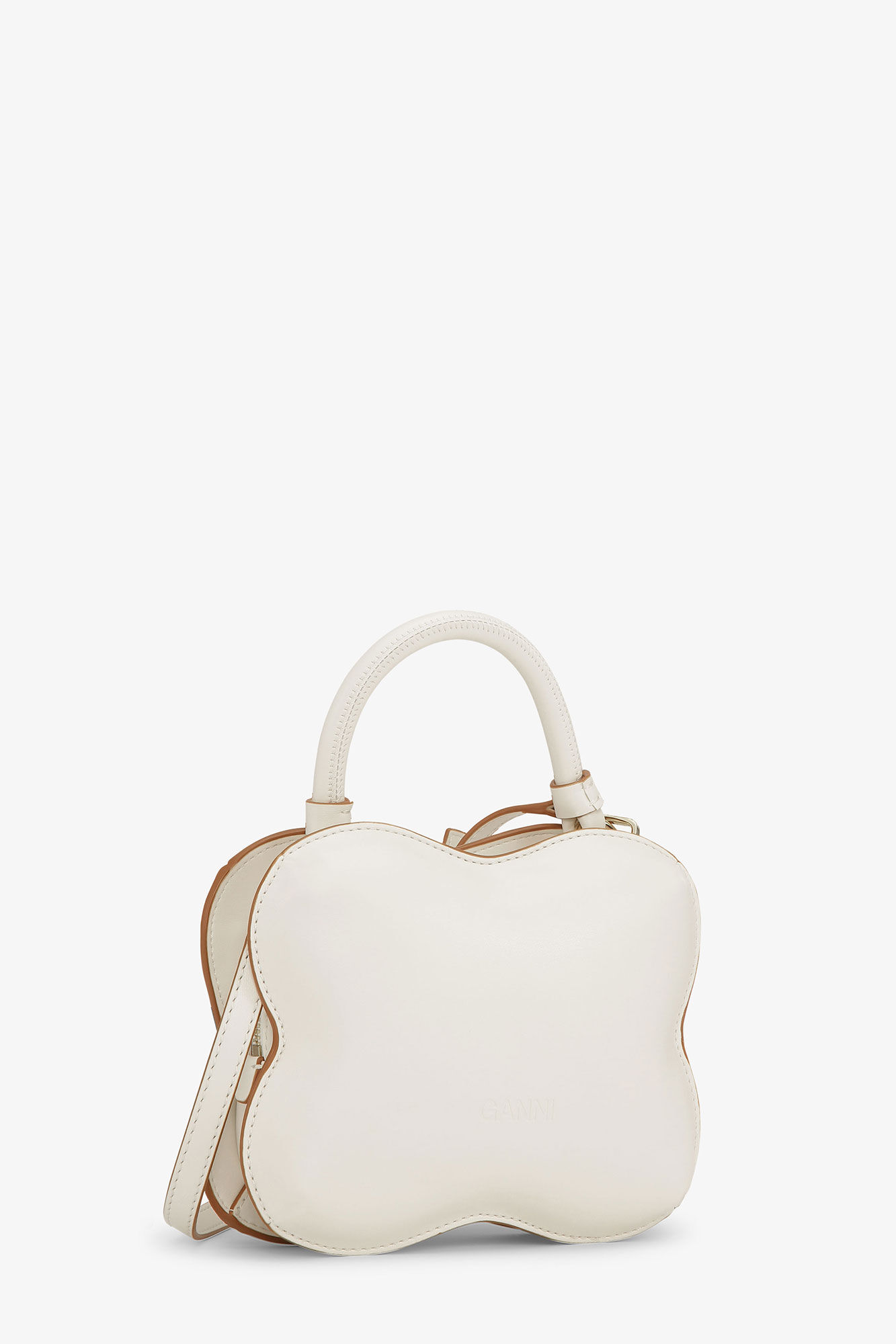 Off-white Small Butterfly Crossbody Tasche, Polyester, in colour Egret - 2 - GANNI