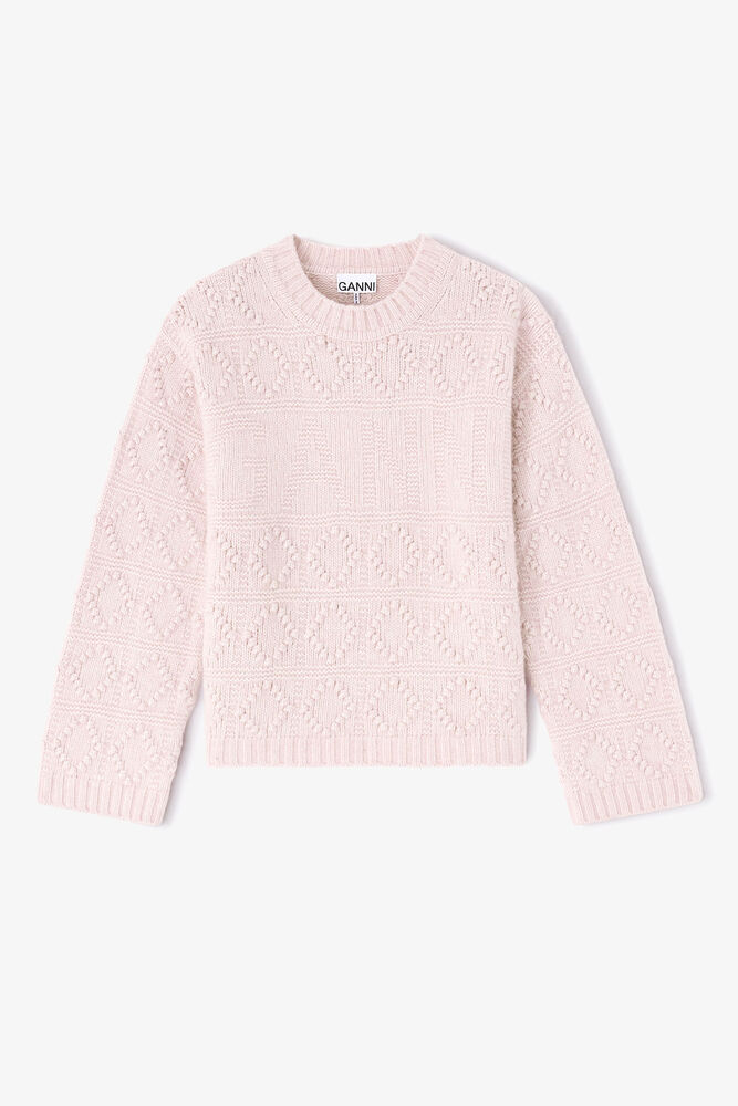 Bubble tröja i bomullsylle, Chalk Pink