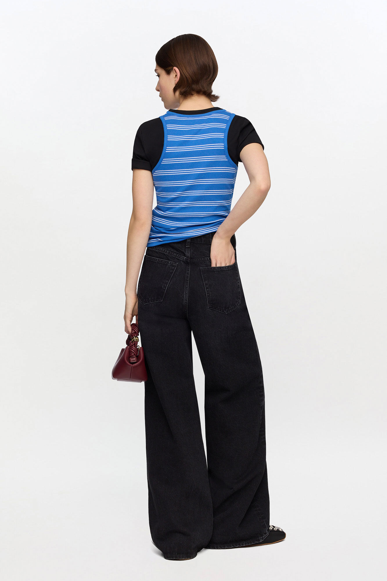 Svarte Lari-jeans, Organic Cotton, in colour Black Washed - 2 - GANNI