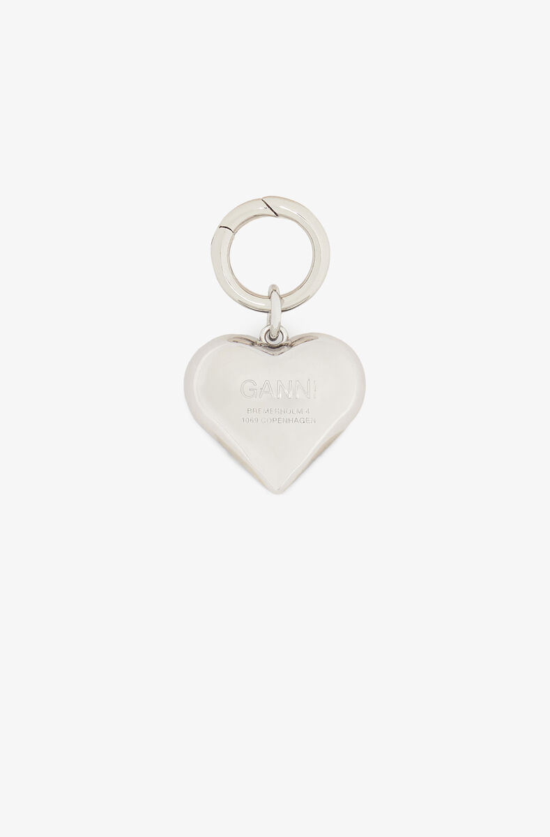 Check Bou Heart Charm, Acryl, in colour Charcole Art - 2 - GANNI