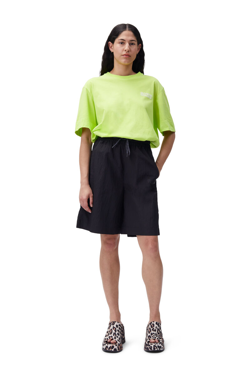 Relaxed Logo T-shirt, Cotton, in colour Lime Popsicle - 1 - GANNI