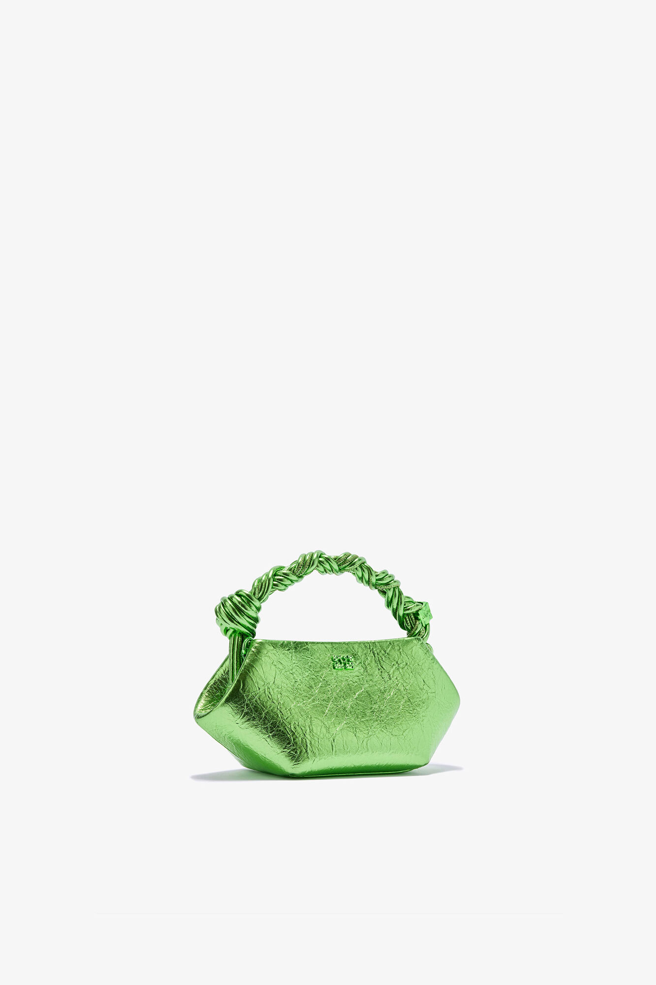 Metallic Mini Bou Bag, Polyurethane, in colour Greenery - 2 - GANNI